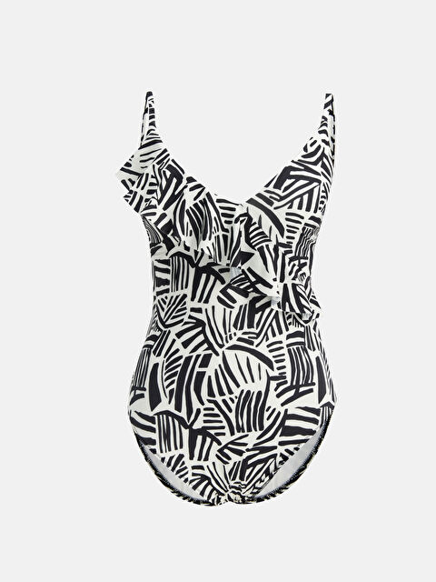 LCW DREAM UV Korumalı V Yaka Desenli Kadın Mayo - S47241Z8-LQJ