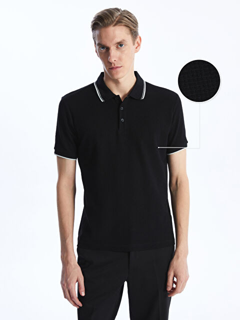 SOUTHBLUE تيشيرت بياقة بولو كم قصير بيكيه سادة للرجال - S47341Z8-CVL