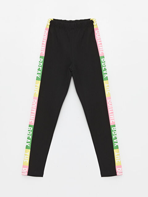 LCW Kids Girls' Printed Long Leggings with Elastic Waist - S47345Z4-CVL