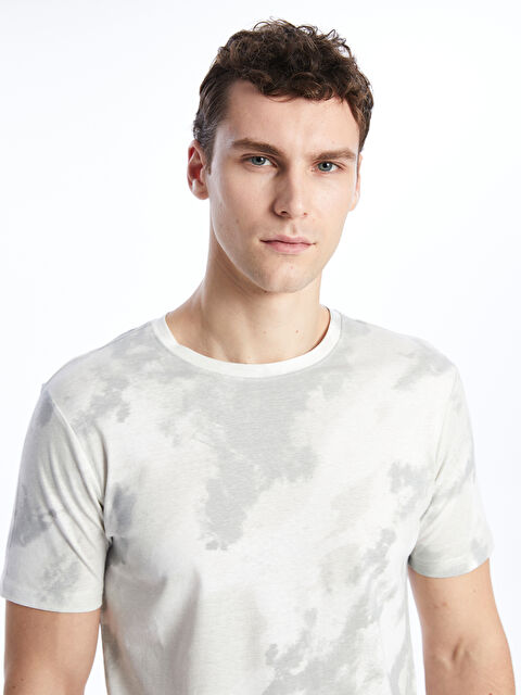 XSIDE Crew Neck Short Sleeve Patterned Jersey Men's T-Shirt - S47368Z8-R9J