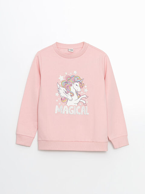 LCW Kids كنزة رياضية للبنات برقبة دائرية مضلعة - S47498Z4-G0G