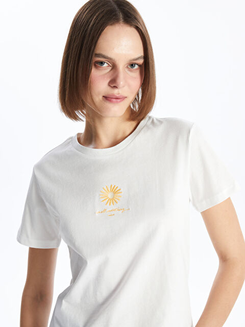 XSIDE Crew Neck Printed Short Sleeve Women's T-Shirt - S47636Z8-KE8