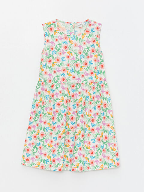 LCW Kids Crew Neck Patterned Girls' Dress - S47691Z4-F9C