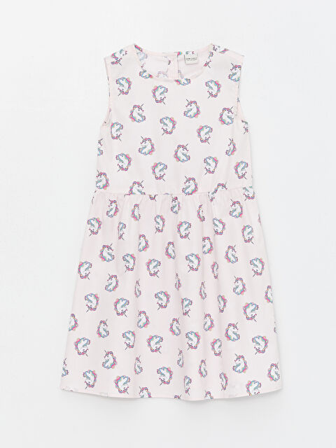 LCW Kids Платье для девочек с круглым вырезом и узором - S47691Z4-LT4