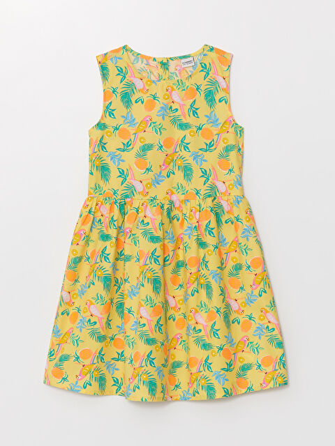 LCW Kids Сукня для дівчаток з круглим вирізом горловини та візерунком - S47691Z4-LUK