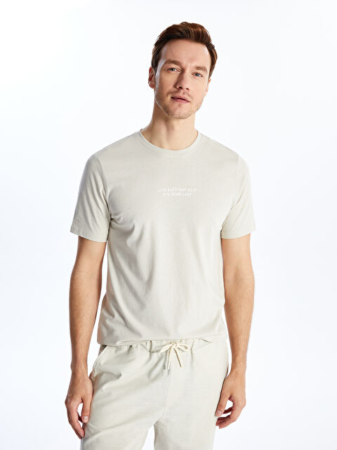 SOUTHBLUE Crew Neck Short Sleeve Printed Combed Cotton Men's T-shirt - S47844Z8-P7S