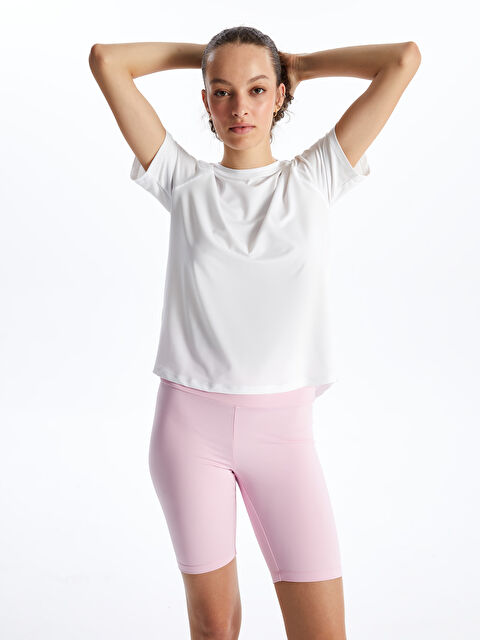 XSIDE Bisiklet Yaka Düz Kısa Kollu Kadın Tişört - S47863Z8-R9J