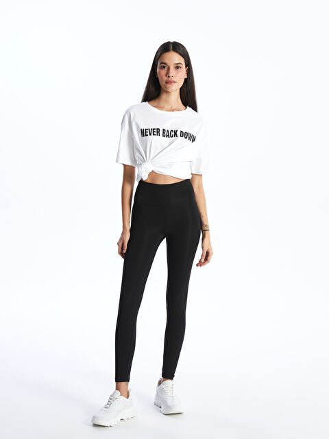 XSIDE Kadın Beli Lastikli Ekstra Dar Fit Düz Tayt - S47870Z8-CVL