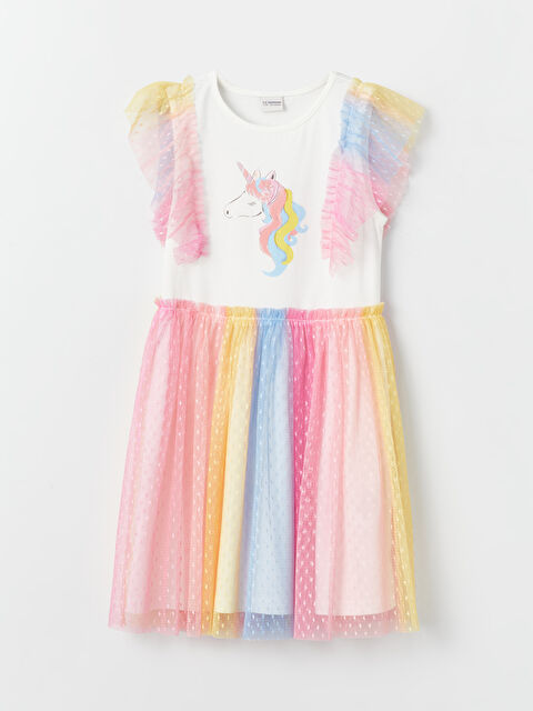 LCW Kids Bisiklet Yaka Kız Çocuk Elbise - S48016Z4-R9J