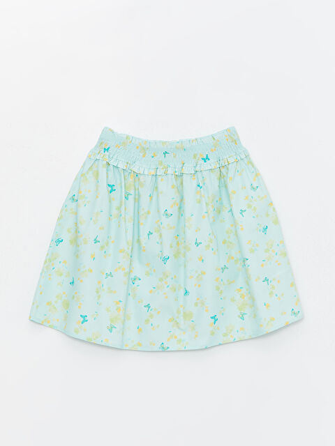 LCW Kids Beli Lastikli Çiçekli Kız Çocuk Etek