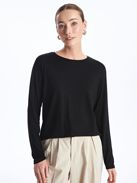 LCWAIKIKI Basic Crew Neck Plain Long Sleeve Women's T-Shirt - S48201Z8-CVL