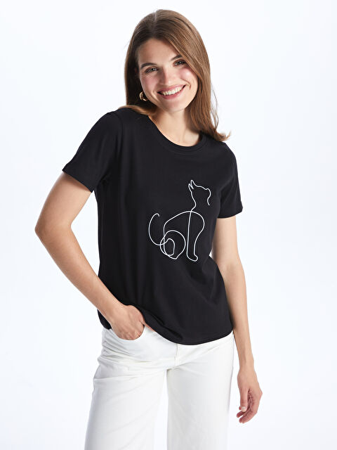 LCWAIKIKI Basic Žena CRNA Majica kratkih rukava - S48210Z8-CVL