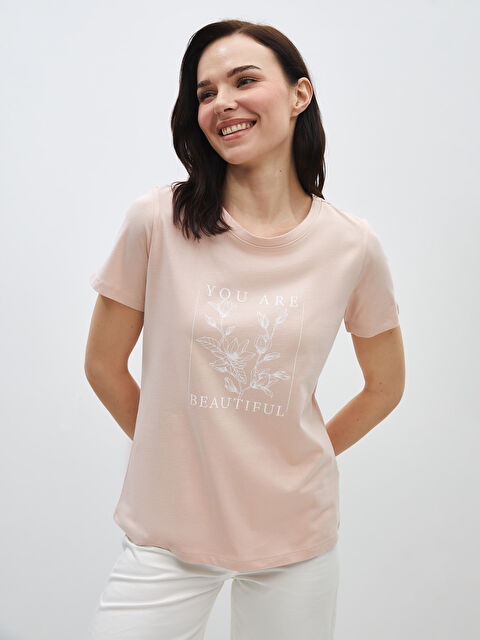 LCWAIKIKI Basic Crew Neck Printed Short Sleeve Women's T-Shirt - S48210Z8-G4J