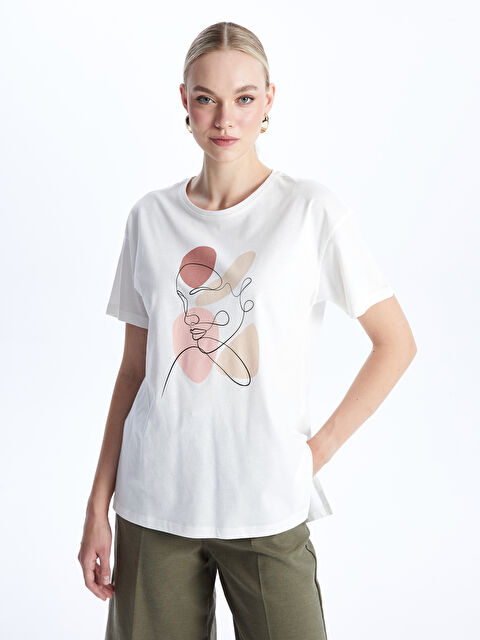 LCWAIKIKI Basic Crew Neck Printed Short Sleeve Women's T-Shirt - S48230Z8-R9J