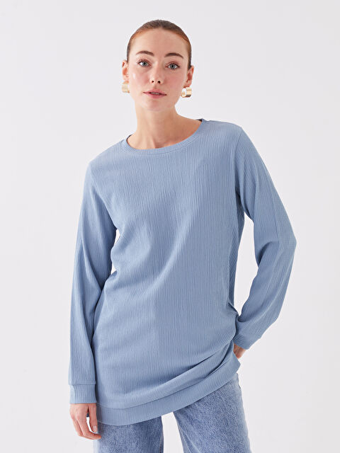 LCWAIKIKI Basic Crew Neck Plain Long Sleeve Women's Tunic - S48242Z8-R0W
