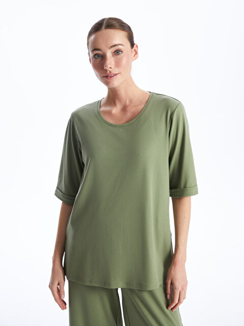 LCWAIKIKI Classic Kadın Bisiklet Yaka Düz Tişört - S48243Z8-GUY