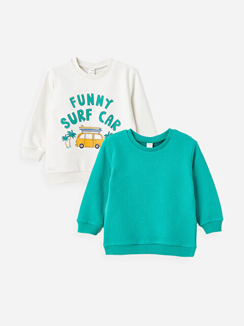 LCW Kids Толстовка для Хлопчиків з Принтом, з Довгим Рукавом, 2 шт.