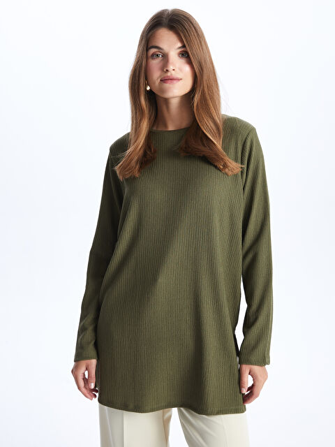 LCWAIKIKI Basic Crew Neck Plain Long Sleeve Women's Tunic - S48294Z8-HDQ