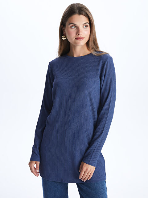 LCWAIKIKI Basic Bisiklet Yaka Düz Uzun Kollu Kadın Tunik - S48294Z8-R41