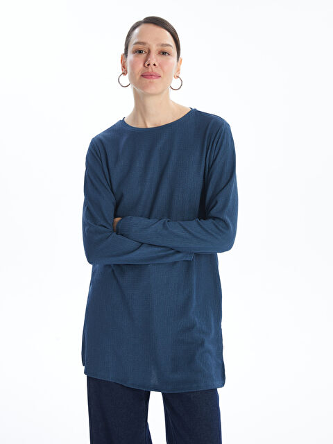 LCWAIKIKI Basic Bisiklet Yaka Düz Uzun Kollu Kadın Tunik - S48294Z8-R4N