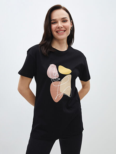 LCWAIKIKI Basic Crew Neck Printed Short Sleeve Women's T-Shirt - S48296Z8-CVL