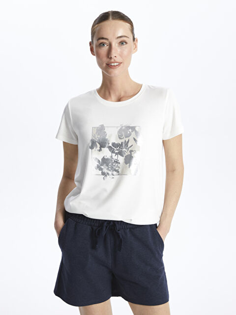 LCWAIKIKI Basic Crew Neck Printed Short Sleeve Women's T-Shirt - S48299Z8-R9J