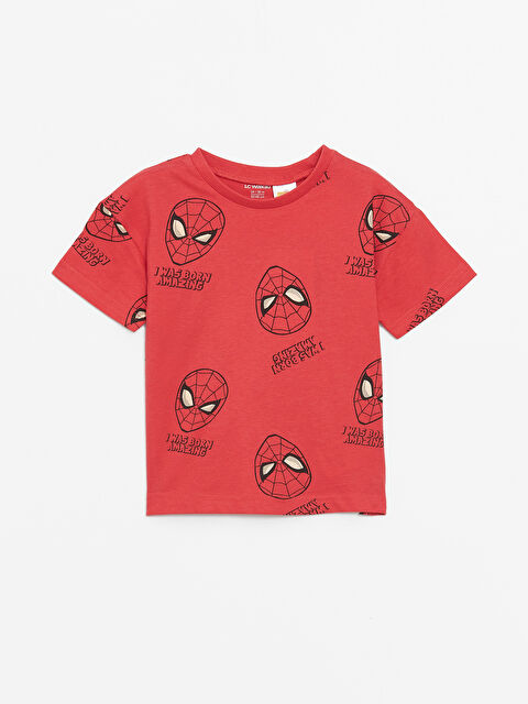 LCW Kids Crew Neck Spider-Man Printed Baby Boys' T-Shirt - S48318Z1-LTS