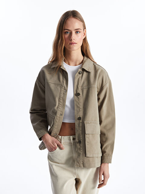 LCW Vision Gömlek Yaka Oversize Kadın Ceket - S48442Z8-RX9