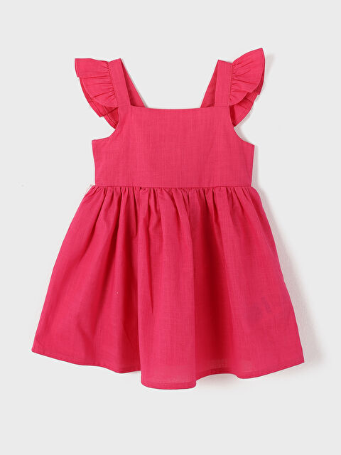 LCW Kids فستان أساسي بياقة مربعة للبنات - S48516Z1-GZ6