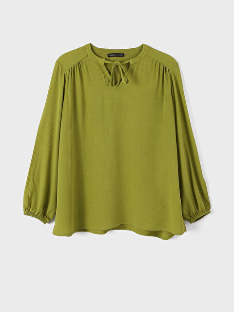 LCWAIKIKI Classic Tie Neck Plain Balloon Sleeve Women's Blouse - S48570Z8-SZR