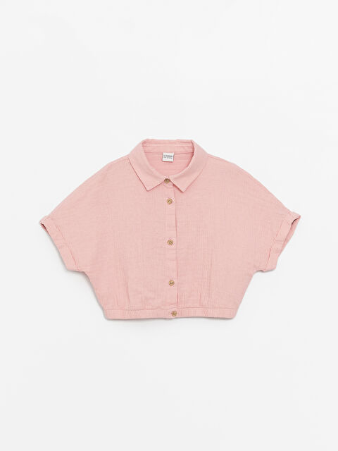 LCW Kids Basic Kısa Kollu Kız Çocuk Crop Gömlek - S48583Z4-FGV