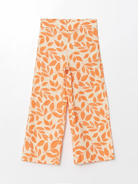 LCW Kids Elasticated Waist Wideleg Girls' Trousers - S48918Z4-LSR