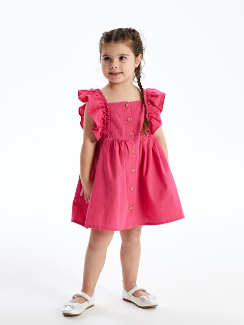 LCW Kids Kare Yaka Kız Bebek Elbise - S48951Z1-GS5