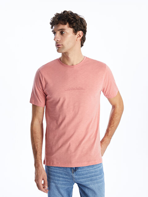 LC WAIKIKI Bisiklet Yaka Kısa Kollu Baskılı Erkek Pijama Üst - S49095Z8-GPV