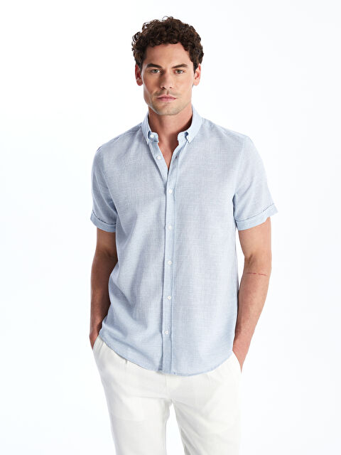 SOUTHBLUE Regular Fit Short Sleeve Dobby Men's Shirt - S49282Z8-QKN