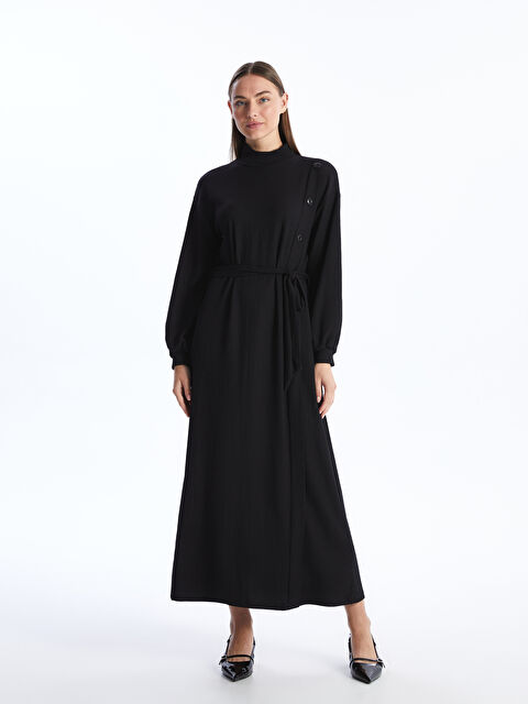 LCWAIKIKI Classic Dik Yaka Düz Uzun Kollu Kadın Elbise - S49562Z8-CVL