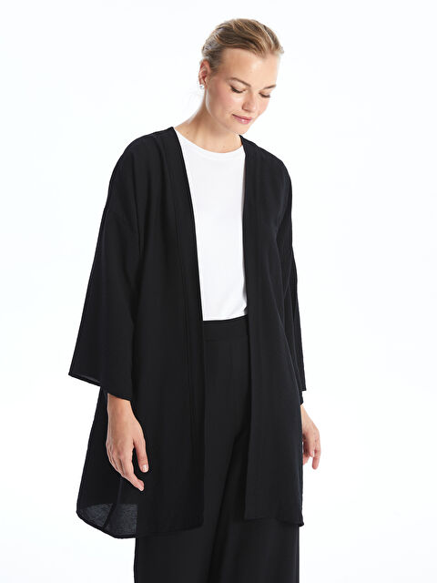 LCWAIKIKI Classic Şal Yaka Düz Uzun Kollu Oversize Kadın Kimono - S49688Z8-CVL