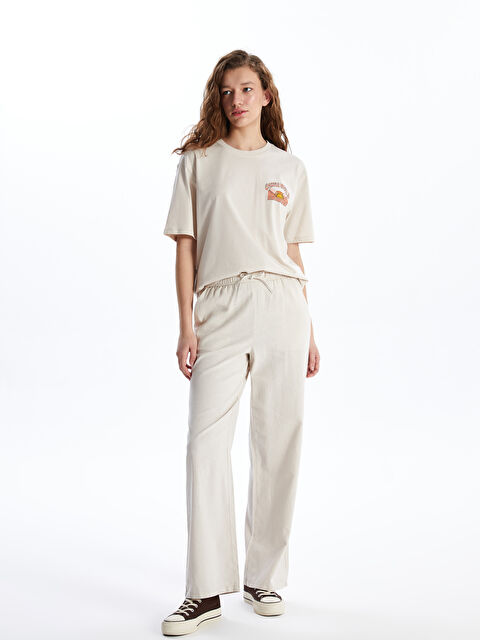 XSIDE Elasticated Waist Plain Linen Blend Women's Trousers - S49723Z8-VHM