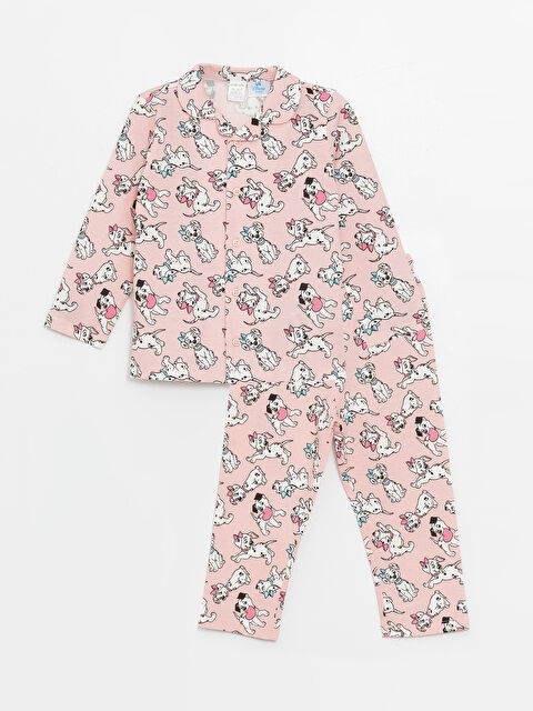 LCW baby Polo Neck Long Sleeve 101 Dalmatians Printed Baby Girls' Pyjama Set - S49901Z1-LT4