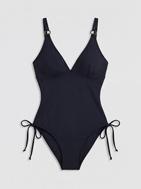 LCW DREAM UV Korumalı V Yaka Parlak Görünümlü Askılı Kadın Mayo