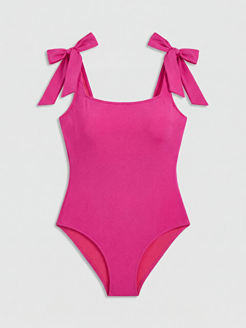 LCW DREAM UV Korumalı Kadın Kare Yaka Düz Mayo