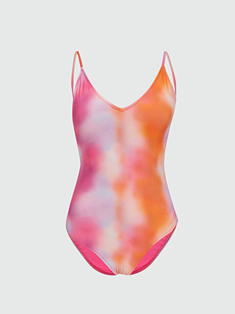 LCW DREAM UV Korumalı V Yaka Batik Desenli Askılı Kadın Mayo - S4AA18Z8-LT9