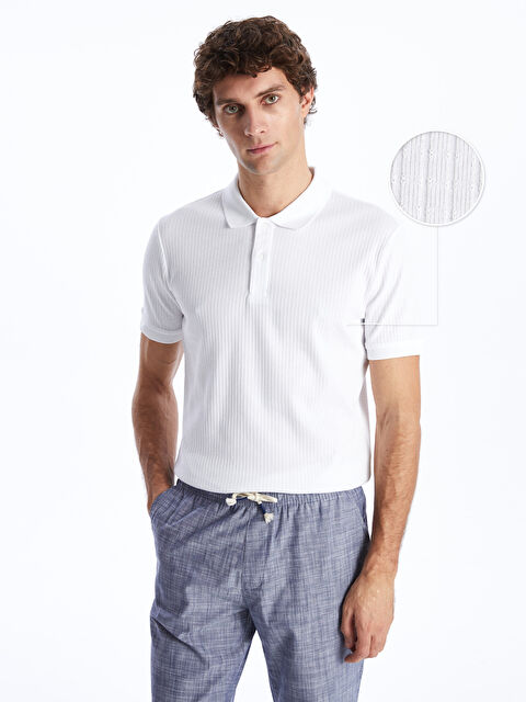 LCWAIKIKI Classic Polo Yaka Kısa Kollu Erkek Dokulu Tişört - S4AA67Z8-Q6K