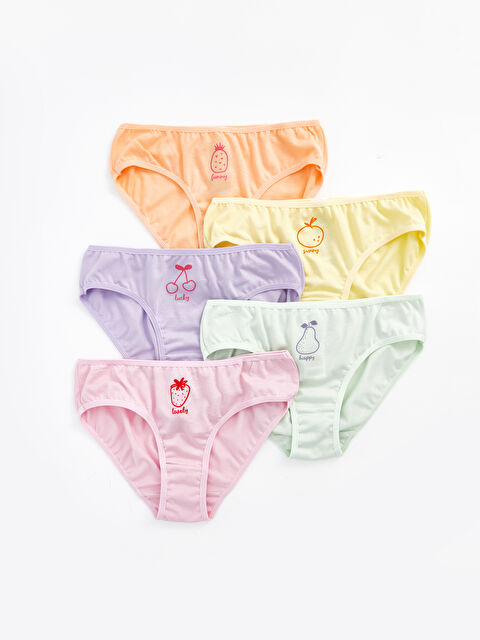 LCW Kids Printed Girl's Panties 5-Piece - S4AB11Z4-QXB