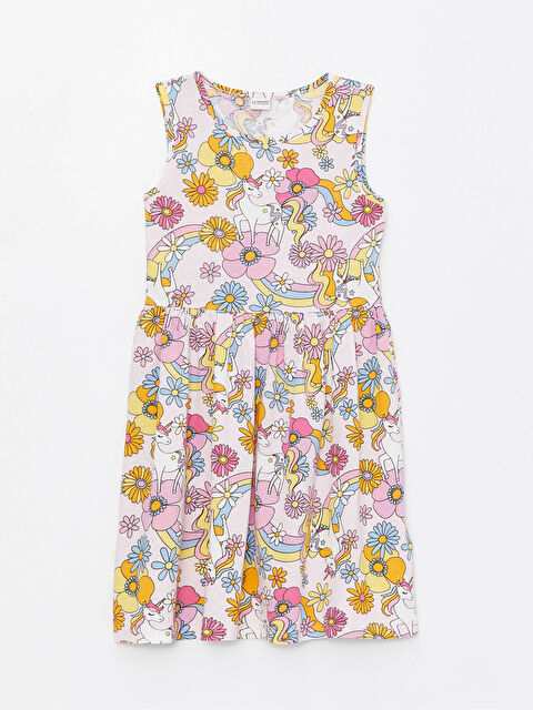 LCW Kids Сукня для дівчаток з круглим вирізом горловини - S4AB90Z4-LSZ