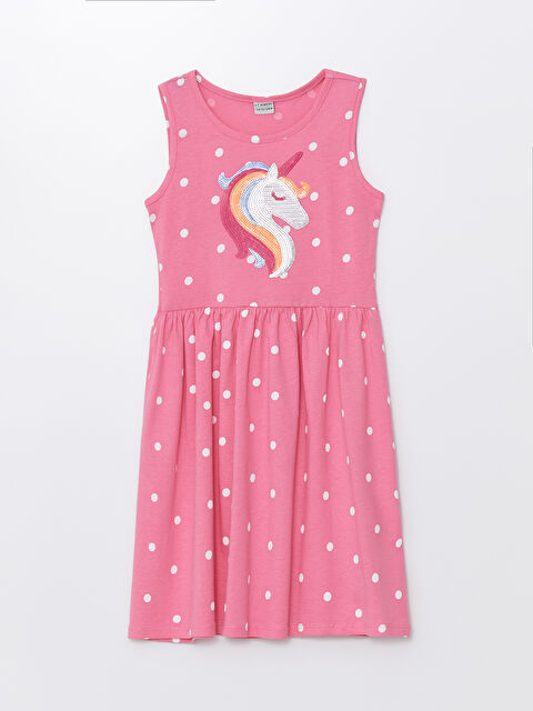 LCW Kids Crew Neck Girls' Dress - S4AB90Z4-LT4