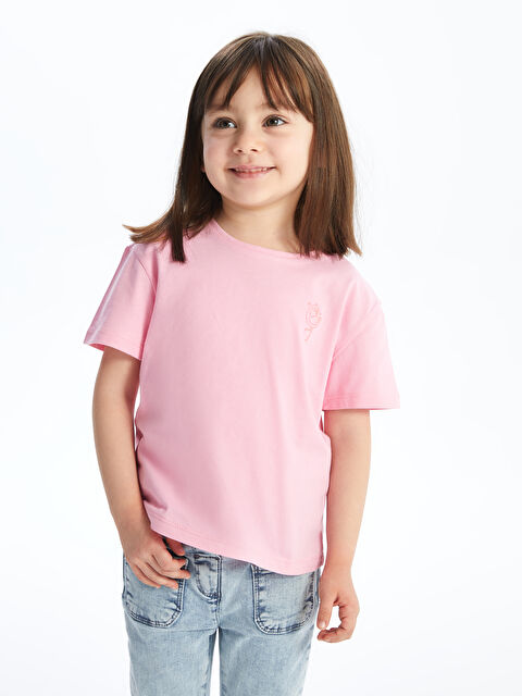 LCW Kids Crew Neck Printed Short Sleeve Baby Girls' T-Shirt - S4AE92Z1-GA5