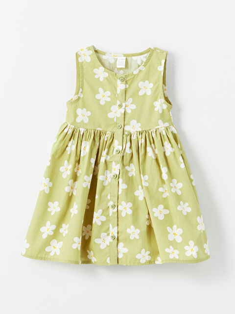 LCW Kids Bisiklet Yaka Çiçekli Poplin Kız Bebek Elbise - S4AF24Z1-LS6