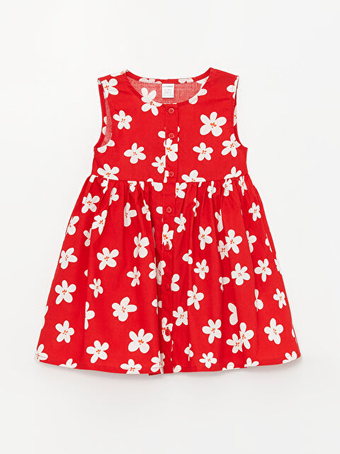 LCW Kids Bisiklet Yaka Çiçekli Poplin Kız Bebek Elbise - S4AF24Z1-LTQ