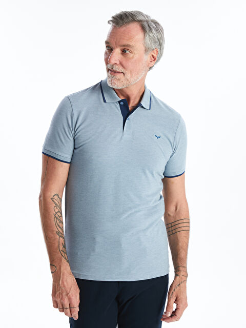 LCWAIKIKI Classic Polo Yaka Kısa Kollu Nakışlı Erkek Tişört - S4AG38Z8-MHY